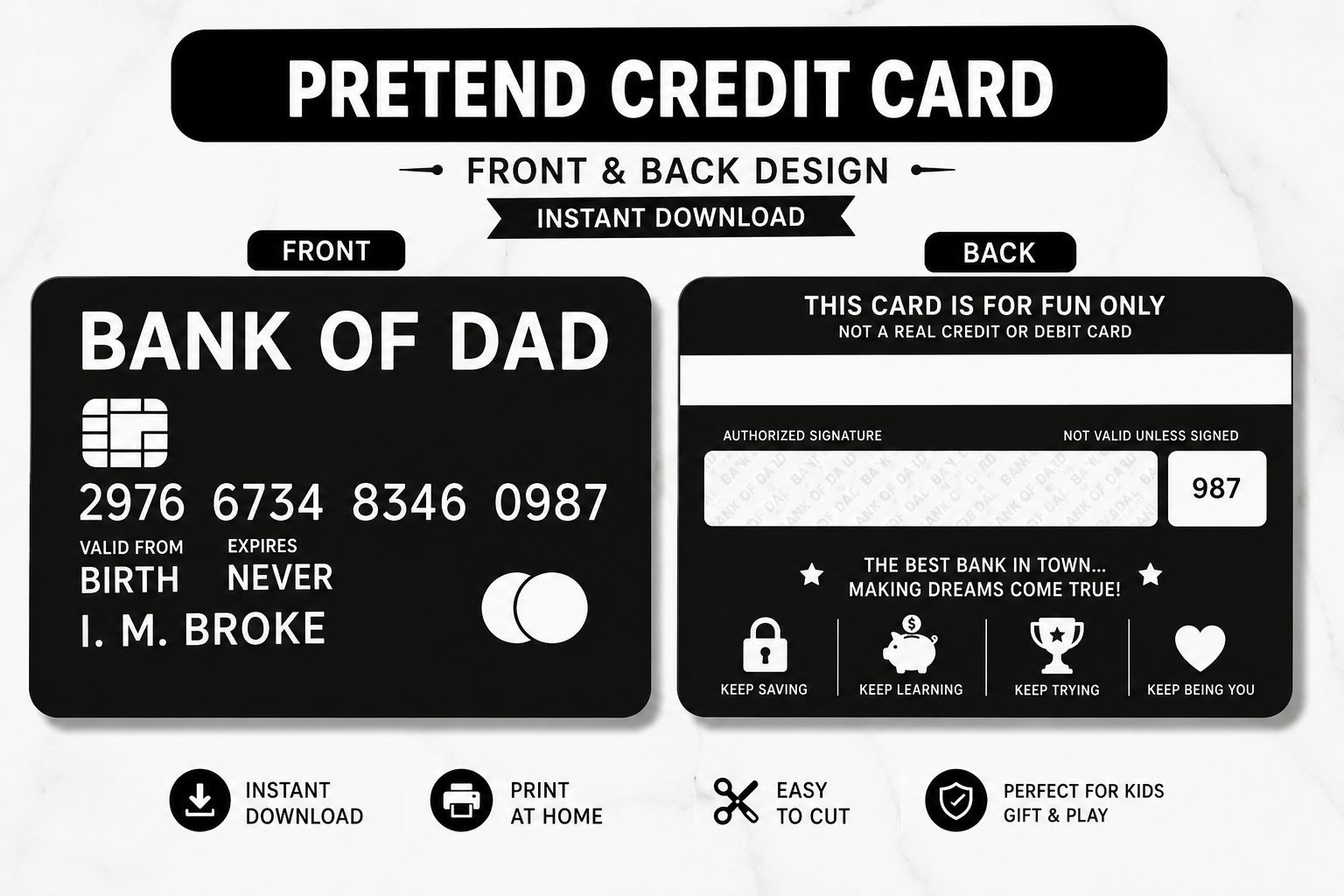 Bank of Dad Funny Credit Card