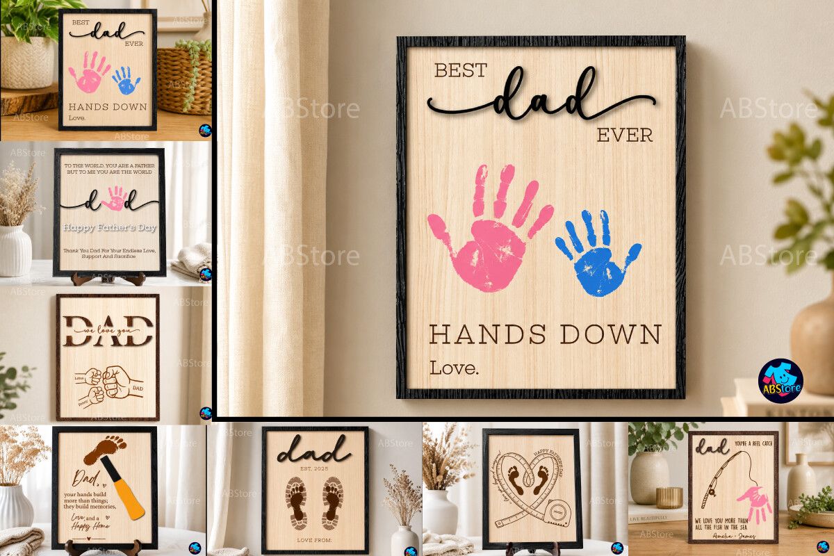 Personalized Dad Keepsake Frame Bundle