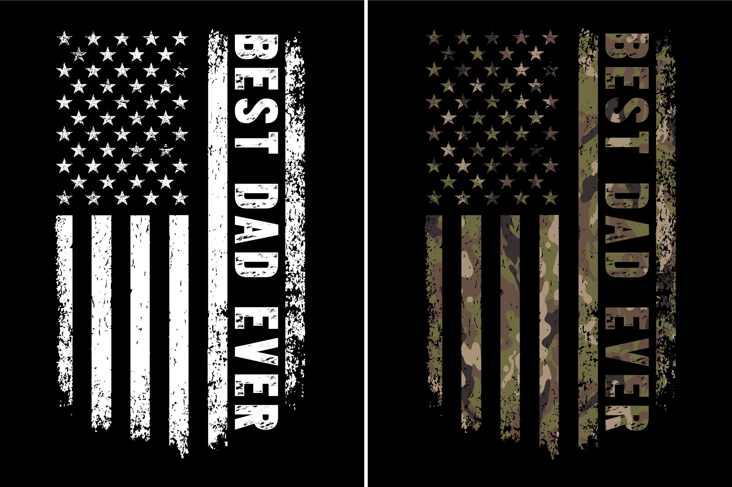 Best Dad Ever – Camo T-Shirt Design